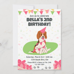 Beagle Birthday-inbjudan Inbjudningar