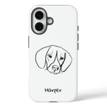 Beagle Bliss: Anpassade Line Art Phone Case
