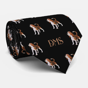 Beagle Bliss: Monogrammed Beagle Mönster Black Slips