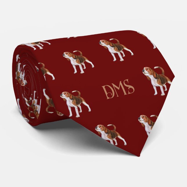 Beagle Bliss: Monogrammed Beagle Mönster Red Slips (Rullad)