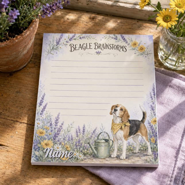 Beagle Brainstorms Blommig Akvarell Anteckningsblock (Skapare uppladdad)