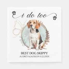 Beagle Bröllop Napkins with Hundar Photo Pappersservett