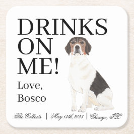 Beagle Bröllop Underlägg Papper Kvadrat