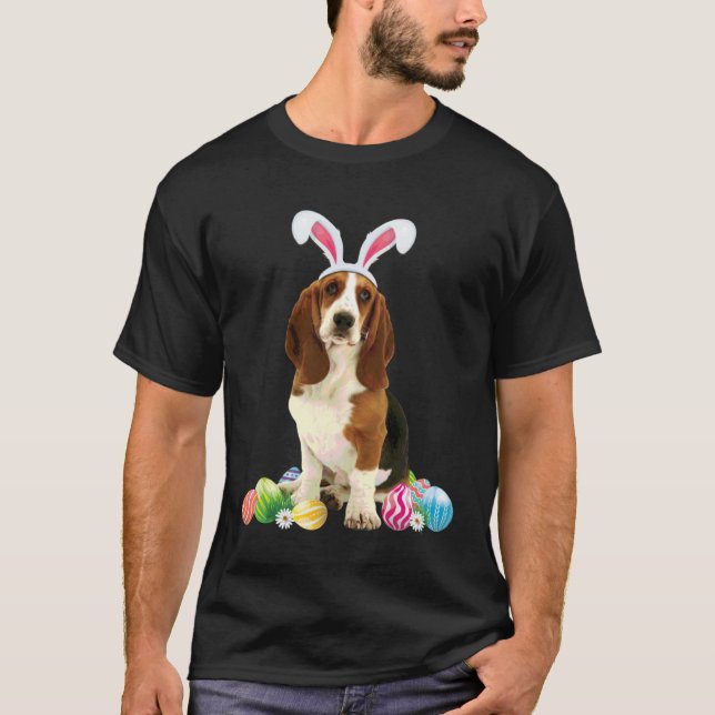 Beagle Bunny Easter Egg Hunt Beagle Dog Owner T Shirt (Framsida)