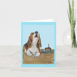 Beagle Card-födelsedagskort - födelsedagsfot Tack Kort