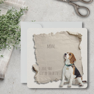 Beagle Card för Anpassningsbar i Mors dag Hund Kort