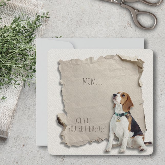 Beagle Card för Anpassningsbar i Mors dag Hund Kort (Mothers Day is a great time to show mom how special she is, but any day is a day to say I love you!)