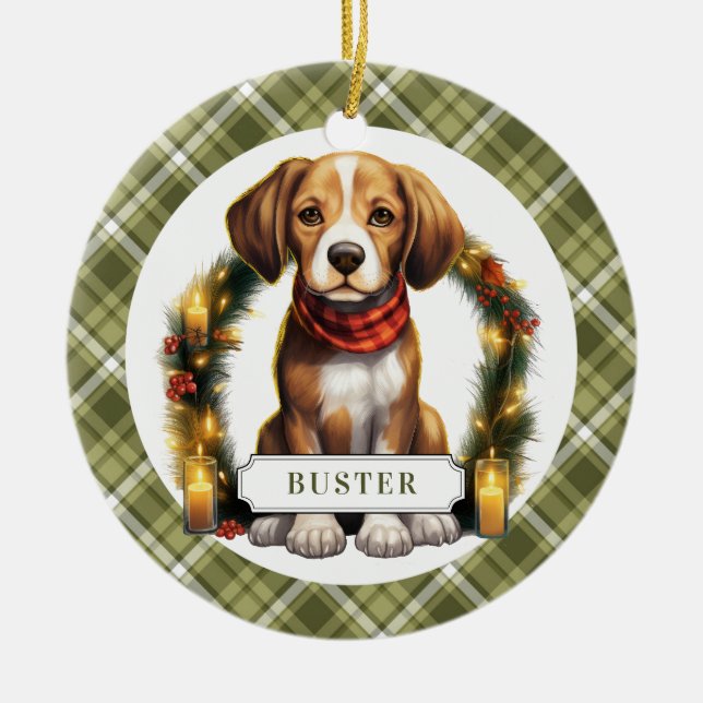 Beagle Ceramic Circle Ornament (Framsidan)