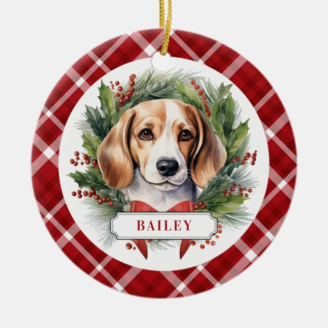 Beagle Ceramic Circle Ornament (Framsidan)