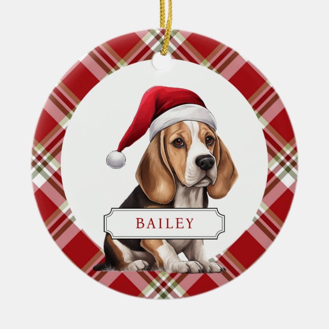 Beagle Ceramic Circle Ornament (Framsidan)