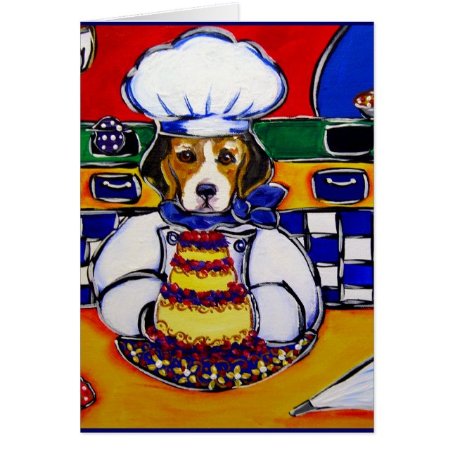 Beagle Chef Hälsningskort (Framsidan)