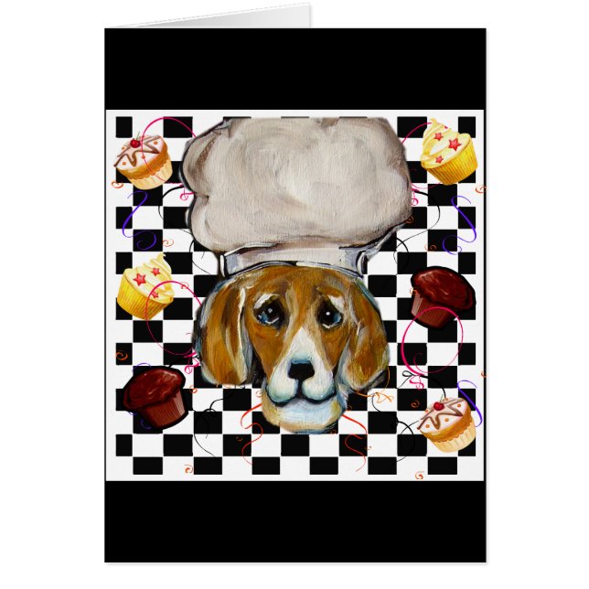 Beagle Chef Hälsningskort (Framsidan)