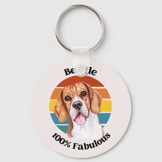 Beagle-citatteckenkedja Nyckelring (Framsida)
