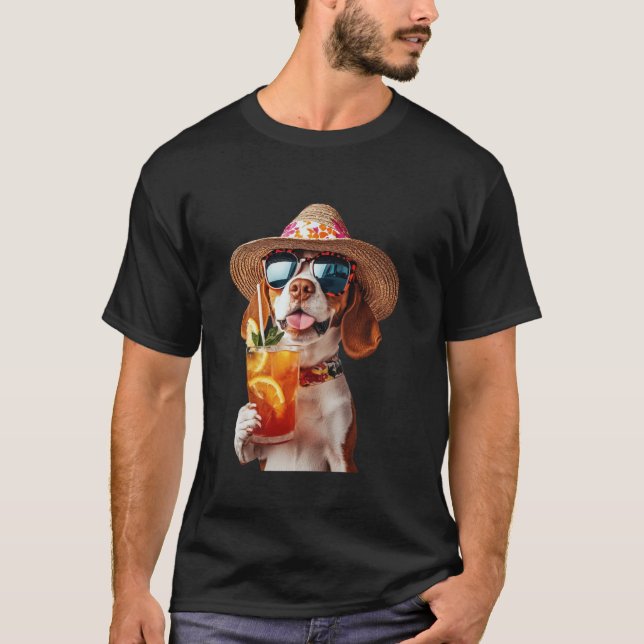 Beagle Cocktail T Shirt (Framsida)