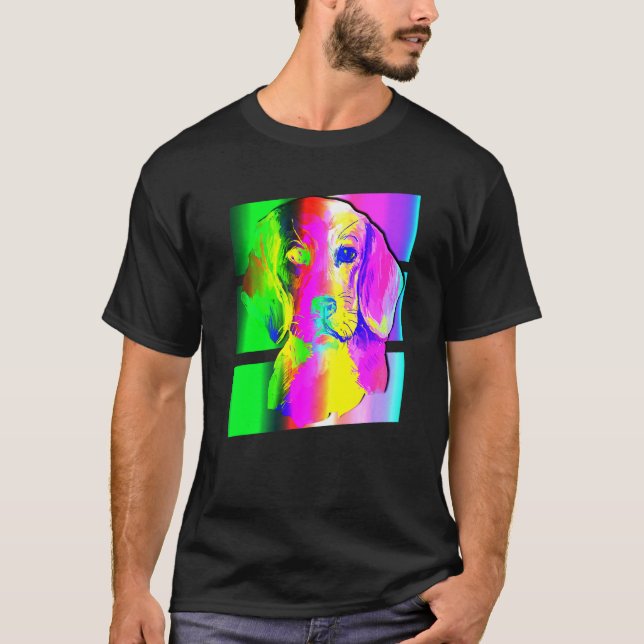 Beagle Colorful Art Animal T Shirt (Framsida)