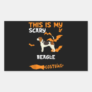 Beagle Costume Halloween Lazy Scary, Tanktop Rektangulärt Klistermärke