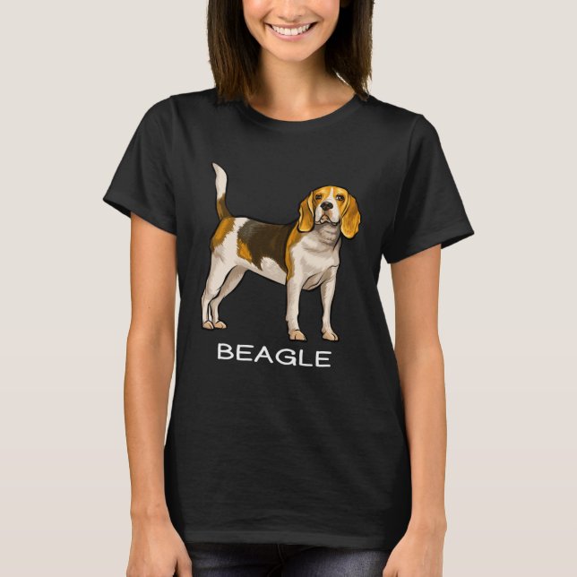 Beagle Crazy Dog T Shirt (Framsida)