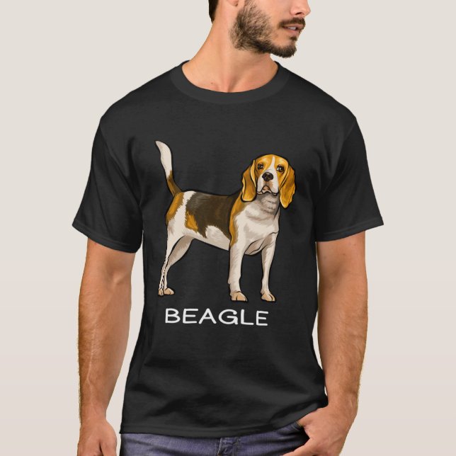 Beagle Crazy Dog T Shirt (Framsida)