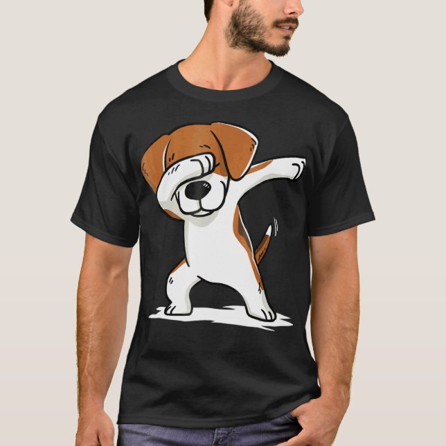 Beagle Cute Dabbing Dab Dance Gif T Shirt (Framsida)