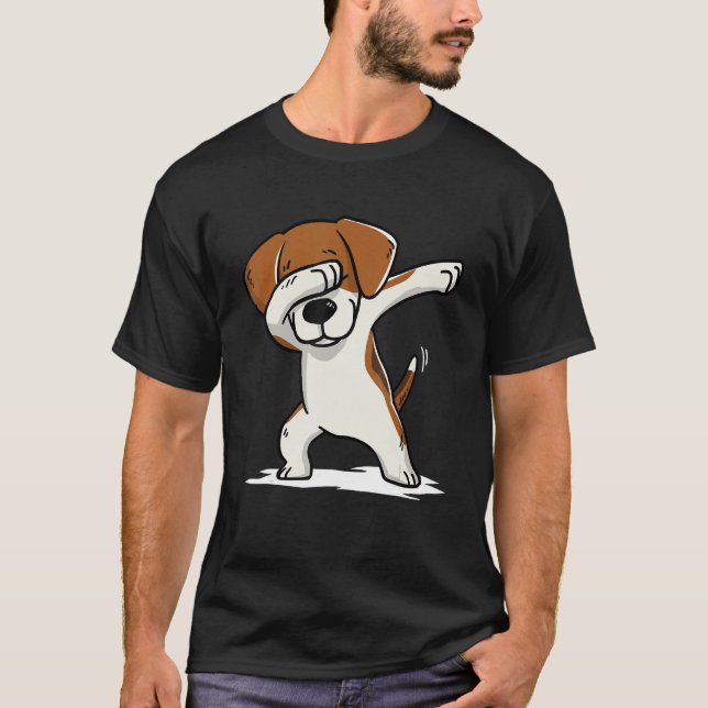 Beagle Cute Dabbing T-Shirt Funny Dab Dance Gift S (Framsida)