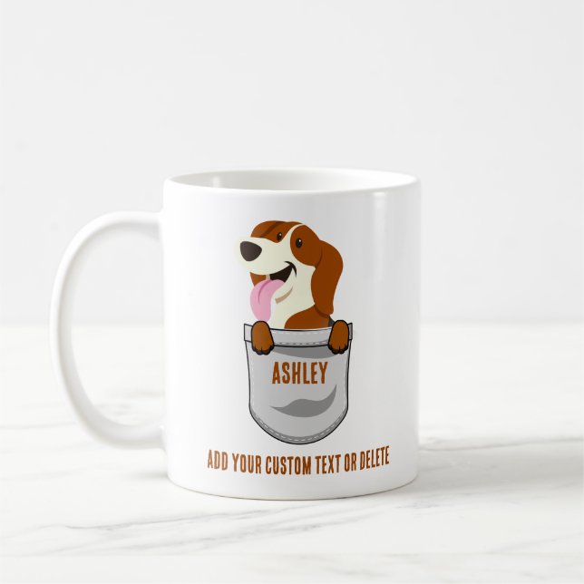 Beagle Cute Hund Hund Mamma Kaffemugg (Vänster)