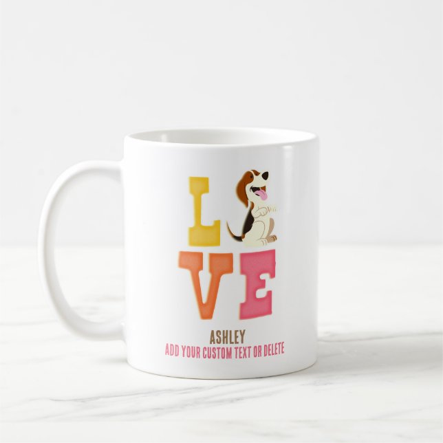 Beagle Cute Hund Pappa Kaffemugg (Vänster)