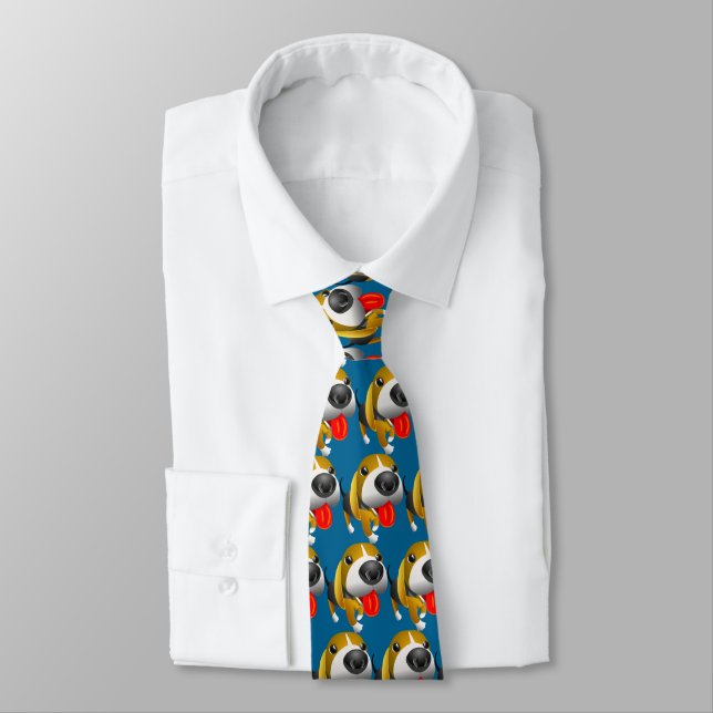Beagle Cute Tecknad hund Tie Slips (Bunden)