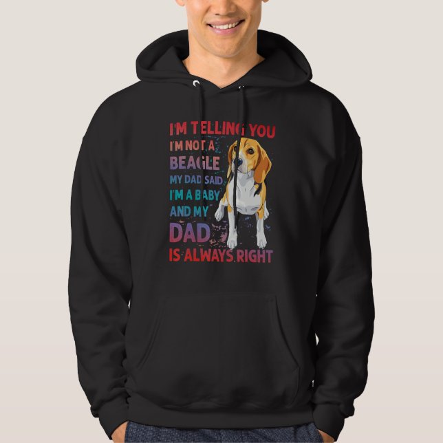 Beagle Dad dog funny saying Hoodie (Framsida)