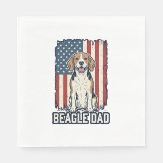Beagle Dad Patriotic Vintage Engraving Dog Design_ Pappersservett