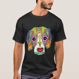 Beagle - Day of the dead Sugar Skull Hund T Shirt