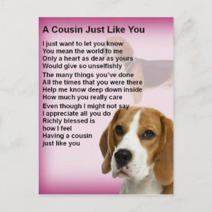 Beagle Design Cousin Dikt Vykort