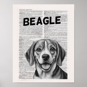 Beagle Dictionary-sidgrafik Poster
