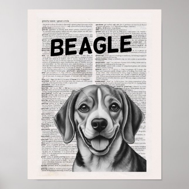 Beagle Dictionary-sidgrafik Poster (Framsidan)