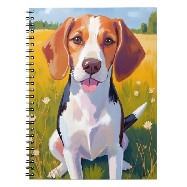 Beagle Dog Art Painting Anteckningsbok (Framsidan)