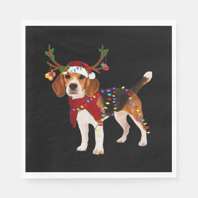 beagle dog christmas Classic T-Shirt Pappersservett (Framsidan)