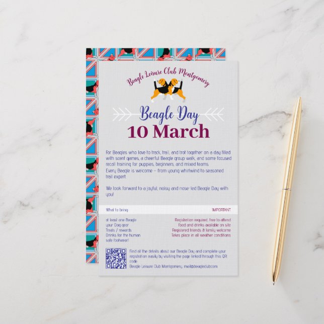 Beagle Dog Day Mailing  Brevpapper (Fram/Back In Situ)