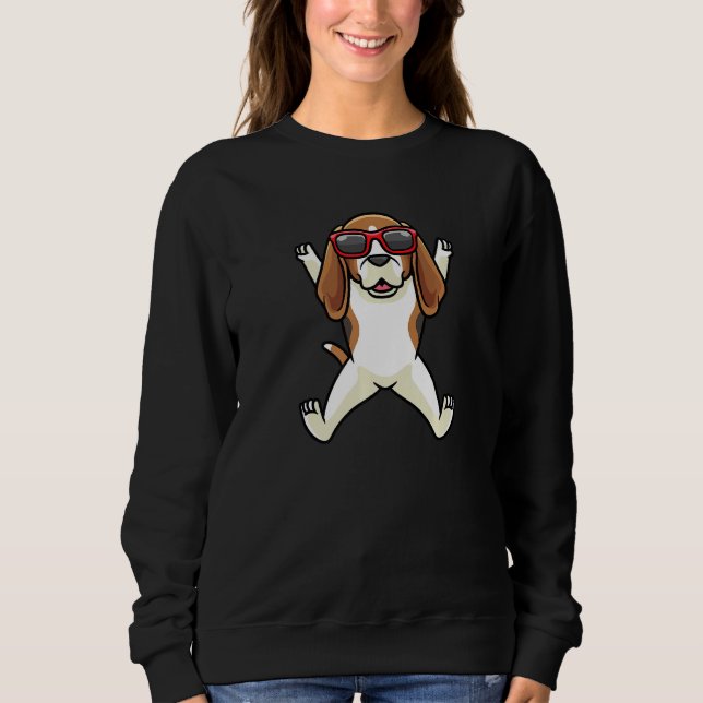 Beagle Dog English Beagle With Sunglasses Dancing  T Shirt (Framsida)