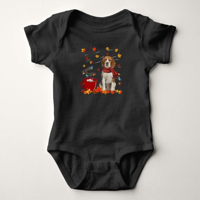 beagle dog  fall chocolate autumn lover t shirt (Framsida)