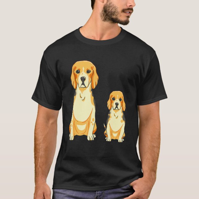 Beagle Dog Mama Puppy Hunting Dog T Shirt (Framsida)