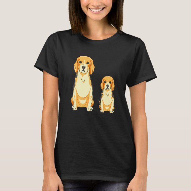 Beagle Dog Mama Puppy Hunting Dog   T Shirt (Framsida)