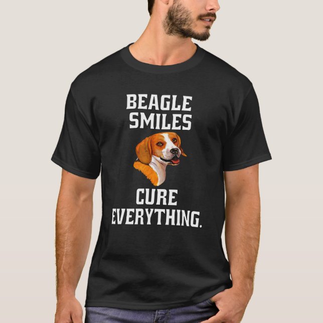 Beagle Dog Owner Cute Beagle Smiles Cure Everythin T Shirt (Framsida)