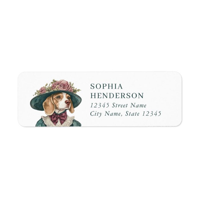 Beagle Dog Return Address Labels Returadress Etikett (Framsidan)