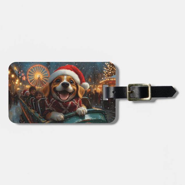 Beagle Dog Roller Coaster Jul Bagagebricka (Horisontell Framsida)