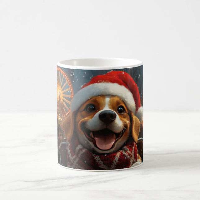 Beagle Dog Roller Coaster Jul Kaffemugg (Center)