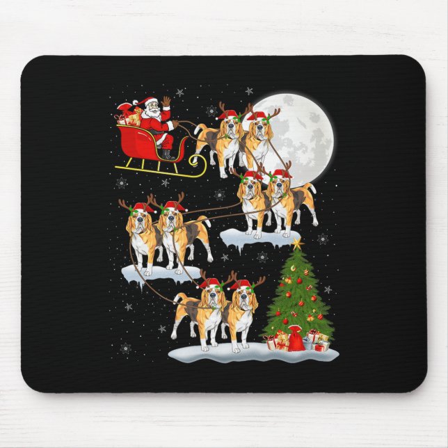 Beagle Dog Santa Sleigh Flying Funny Magical Chris Musmatta (Framsidan)