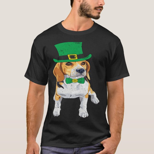 Beagle Dog Shamrock St Patrick s Day Saint Paddy s T Shirt (Framsida)