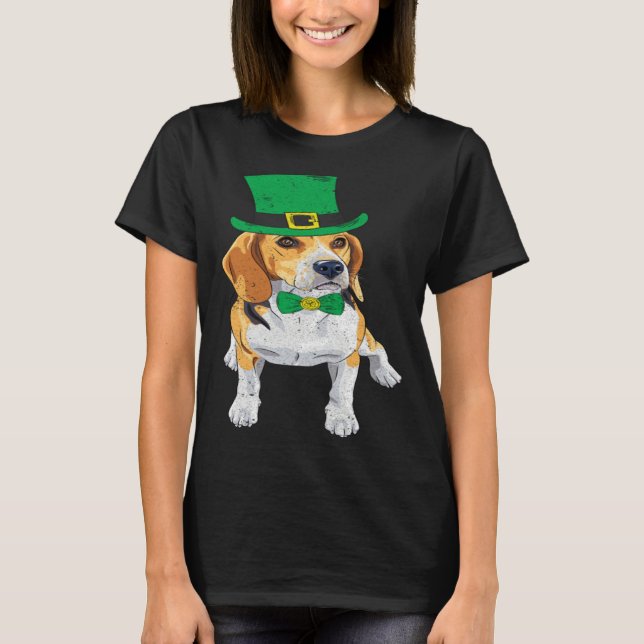 Beagle Dog Shamrock St Patrick s Day Saint Paddy s T Shirt (Framsida)