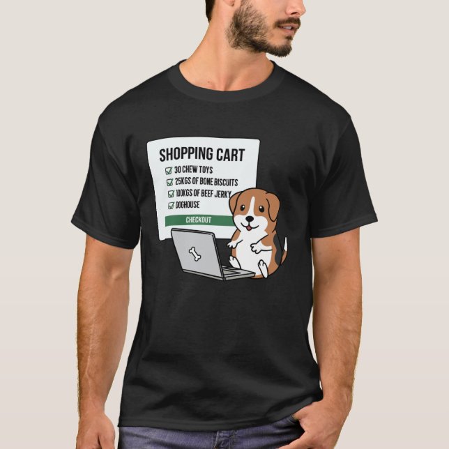 Beagle Dog Shopping Trolley T Shirt (Framsida)