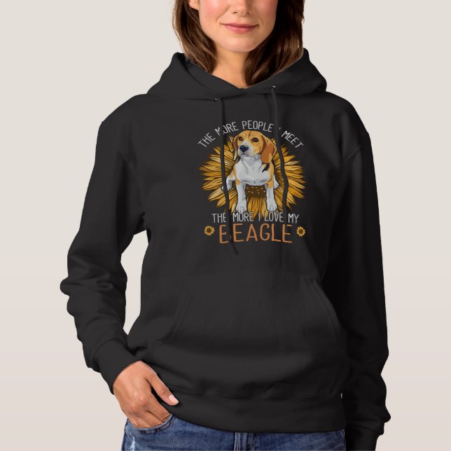 Beagle Dogs I Love My Beagle Floral Sunflower T Shirt (Framsida)