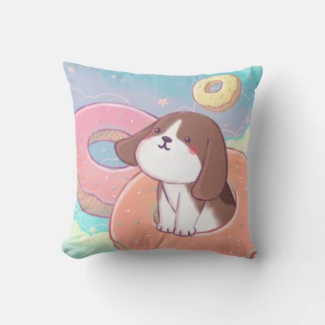 Beagle & Donuts Kudde (Framsida)